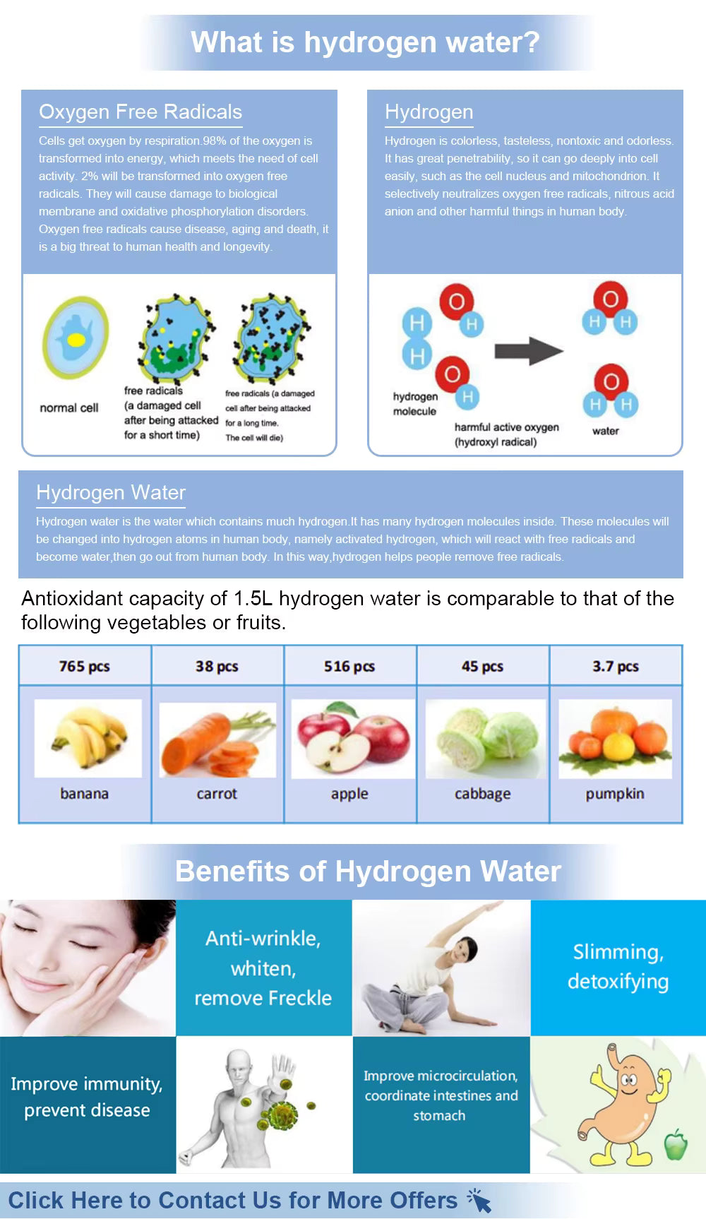 High Capacity Hydrogen Rich Water Bottle Portable Hydrogen Water Bottle Water Hydrogen Generator