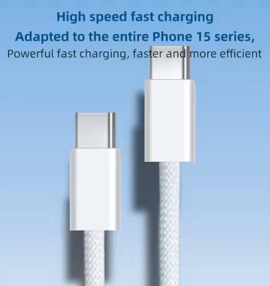 60W Apple USB-C to C PD Cable, Quick Charge & Data Transfer for Type-C Phones