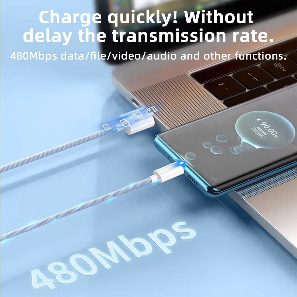 60W Apple USB-C to C PD Cable, Quick Charge & Data Transfer for Type-C Phones